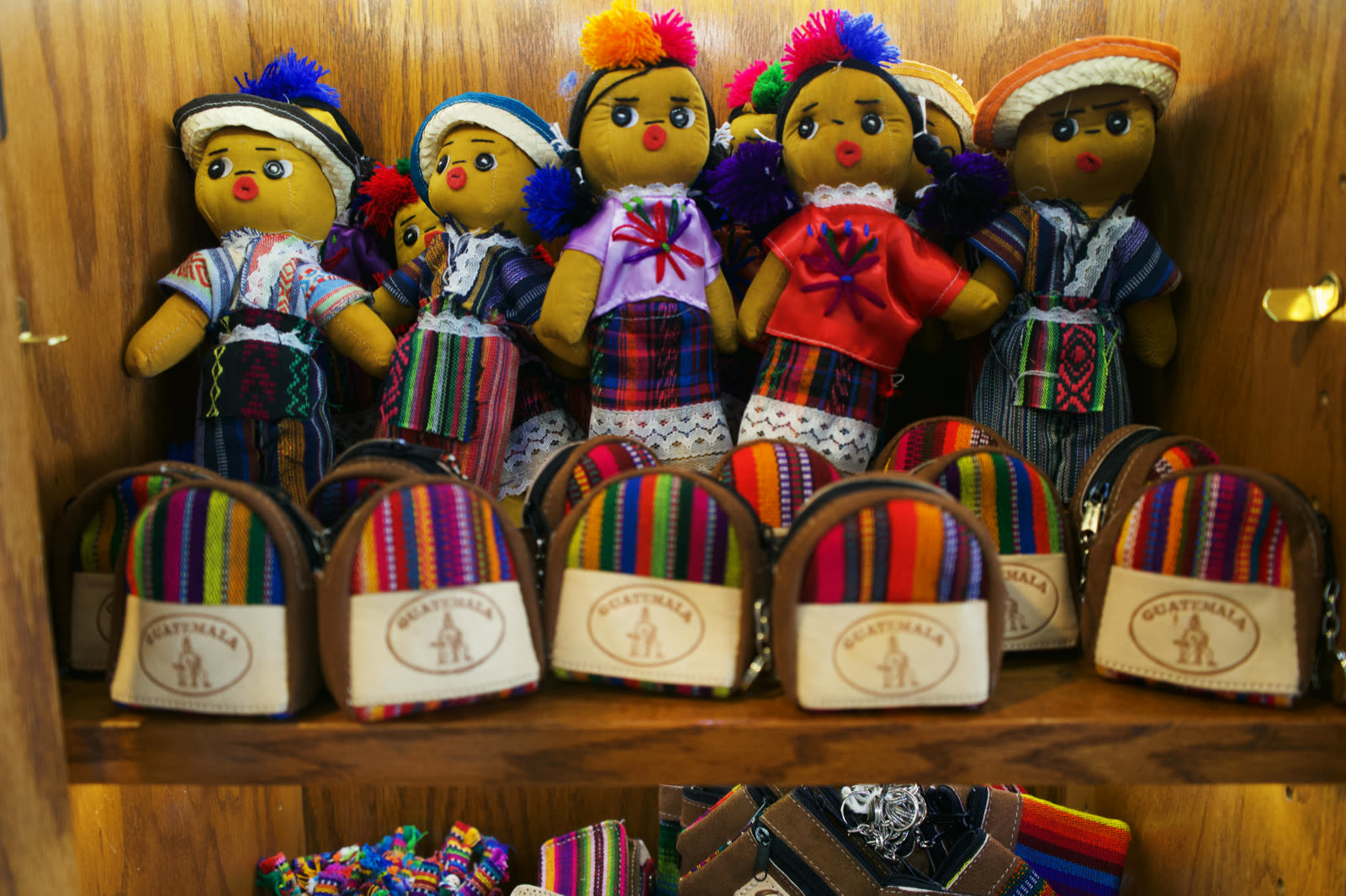 Handmade Guatemalan dolls in traditional dress